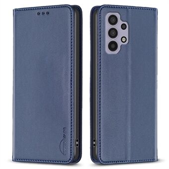BINFEN COLOR BF18 Stand Samsung Galaxy A32 5G / M32 5G Nahkaiselle puhelimen suojakuorelle korttipaikalla