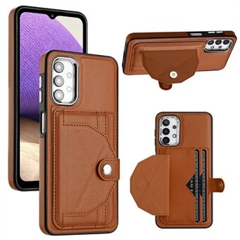 YB Leather Coating Series-4 Card Slots -kotelo Samsung Galaxy A32 5G / M32 5G Kickstand PU-nahka+TPU-puhelimen kansi