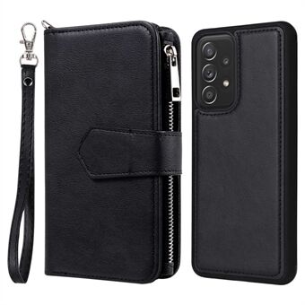 KT Multi-functional Series-4 Samsung Galaxy A52s 5G / A52 5G / 4G PU-nahkainen lompakkokotelo vetoketjullinen tasku puhelimen kansi Säädettävä Stand