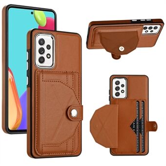 YB Leather Coating Series-4 puhelinkotelo Samsung Galaxy A32 4G (EU-versio) Kickstand Card Slots Nahkapäällysteinen TPU-suojus