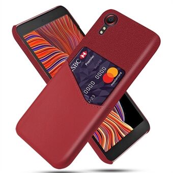 KSQ hyvin suojattu kangas + nahka + PC-puhelinkotelo korttipaikkasuunnittelulla Samsung Galaxy Xcover 5:lle