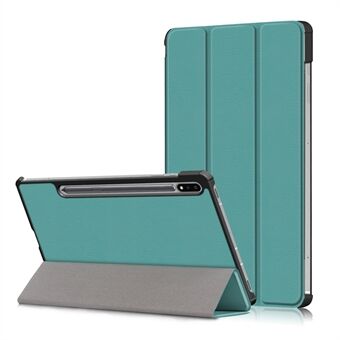 Kolminkertainen Stand Design tavallinen PU-nahkainen tablet-kotelon kuorisuoja Samsung Galaxy Tab S7 FE T736/Tab S7 Plus/Tab S8+