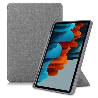 Origami Stand Design tavallinen kangas Smart tablettikotelo Samsung Galaxy Tab S7 FE T736/Tab S7 Plus/Tab S8+
