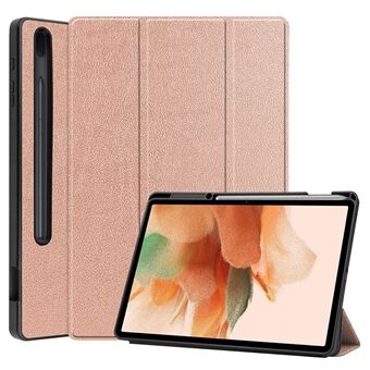 Kolminkertainen Stand PU-nahka + TPU:n sisäinen tabletin suojus Smart kotelo kynäpaikalla Samsung Galaxy Tab S7 FE SM-T730/SM-T736