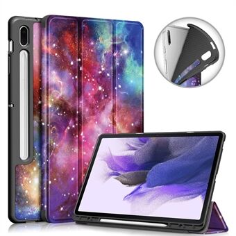 Kuviotulostus Kolminkertainen Stand Design TPU-nahkainen tablettikotelo kynäpaikalla Samsung Galaxy Tab S7 FE T736/Tab S7 Plus/Tab S8+