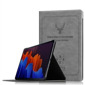 Deer Pattern Book Notebook Style PC Stand Folio PU nahkainen kovakantinen kotelo Samsung Galaxy Tab S7 Plus/Tab S7 FE/Tab S8+