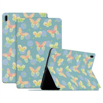 Samsung Galaxy Tab S7 FE / Tab S7 Plus / Tab S8+ iskunkestävä kotelo Butterfly Printed PU-nahkainen tabletin suojus suojaava Stand automaattisella herätyksellä / lepotilalla