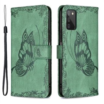 Imprint Butterfly Flower nahkalompakko matkapuhelimen kuori Samsung Galaxy A03s:lle (166,5 x 75,98 x 9,14 mm)