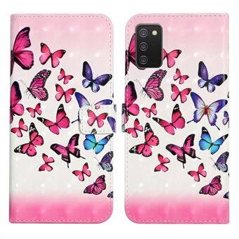 Pattern Printing Light Spot Decor PU Leather Cover + Inner TPU Case Stand Wallet Phone Shell for Samsung Galaxy A03s (166.5 x 75.98 x 9.14mm) - Tri