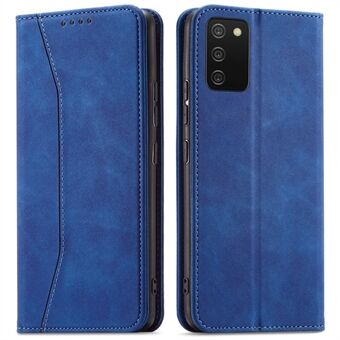 Edge taitettava ompelumuotoinen PU-nahkainen Stand , jossa on Flip Folio -magneettinen lompakon suojakotelo Samsung Galaxy A03s:lle (166,5 x 75,98 x 9,14 mm)