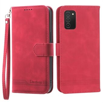 DIERFENG DF-03 -puhelinkotelo Samsung Galaxy A03s:lle (166,5 x 75,98 x 9,14 mm), Stand Wallet Lines painettu nahkainen puhelimen kansi