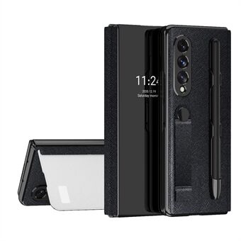 Peilipinta PU-nahkaa + PC-kuoren käsihihna Automaattinen Stand Design Puhelimen kansi kynäpaikalla Samsung Galaxy Z Fold3 5G:lle