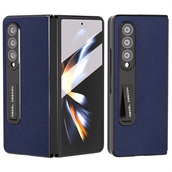 ABEEL Samsung Galaxy Z Fold3 5G lehmännahkaiselle nahalle + PC-puhelinkotelo Kickstand suojakuori karkaistu lasikalvo