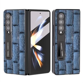 ABEEL for Samsung Galaxy Z Fold3 aito lehmännahka+PC-puhelinkotelo Mahjong Texture Kickstand -taitettava suojakuori näyttökalvolla