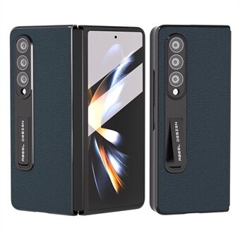 ABEEL for Samsung Galaxy Z Fold3 5G aito lehmännahka+PC Anti-Drop Case Kickstand taitettava puhelimen kansi näyttökalvolla