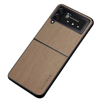 AIORIA Samsung Galaxy Z Flip3 5G PU-nahka + PC + TPU-puhelimen pudotuksenkestävä kotelo Retro Wood Texture Scratch kansi