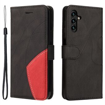 KT Leather Series-1 Kaksivärinen jatkos PU-nahka + TPU- Stand lompakkopuhelinkotelo käsihihnalla Samsung Galaxy A13 5G / A04s 4G:lle (164,7 x 76,7 x 9,1 mm)