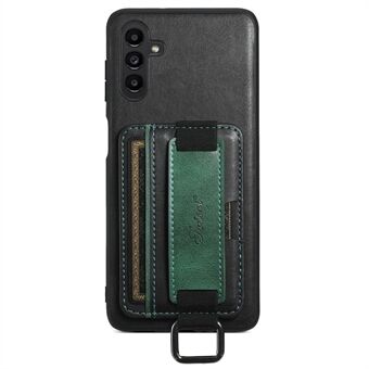 SUTENI H13 Samsung Galaxy A13 5G -jalustalle, jossa käsihihna PU-nahkapäällysteinen PC+TPU-korttipidike puhelimen kuori