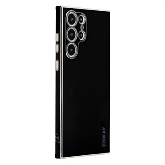 ENKAY HAT Prince Samsung Galaxy S22 Ultra 5G Galvanointireunat Tarkat Cutout Kameran Suojakotelo Pehmeä TPU Iskunkestävä Vahvistetut kulmat Puhelimen kansi