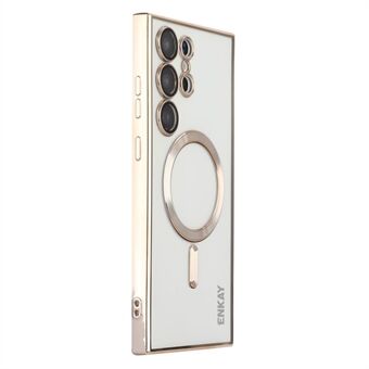 ENKAY HAT Prince Samsung Galaxy S22 Ultra 5G magneettiselle TPU-puhelinkotelolle Galvanoitu Edge kameran suojakuori, joka on yhteensopiva Magsafen kanssa