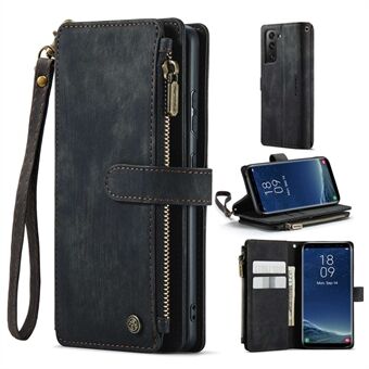 CASEME C30 -sarjan vetoketjullinen taskupuhelinkotelo Samsung Galaxy S22 5G:lle, monipuolinen suojaus PU-nahkainen puhelinlompakkokotelo Stand korttiteline