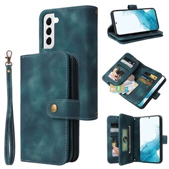 Suojaava puhelinkotelo Samsung Galaxy S22 5G vetoketjullinen tasku, nahkainen lompakko, Scratch puhelimen suojus hihnoilla