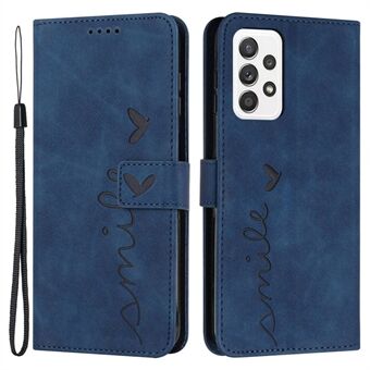 Sydämen muotoinen painettu puhelimen suojus Samsung Galaxy A33 5G:lle, Stand lompakko PU-nahkakotelo