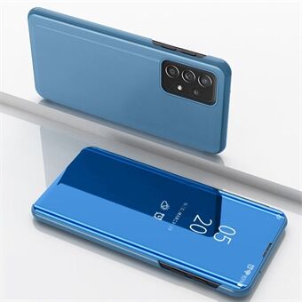 Samsung Galaxy A53 5G -näkymäikkunalle galvanoitu pinnoituskotelo PU-nahkainen Stand koko vartaloa suojaava peilin käännettävä suojus