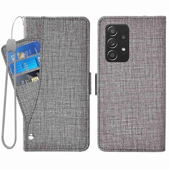 Samsung Galaxy A53 5G Jean Cloth Texture -puhelimen suojakuori PU-nahkainen Stand Pyörivä korttipaikka Folio Flip Case