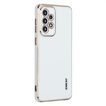 ENKAY HAT Prince Samsung Galaxy A53 5G Pehmeä ohut TPU iskunkestävä puhelinkotelo Tarkka leikkaus kameran suojakuori kullalla galvanoiduilla reunoilla