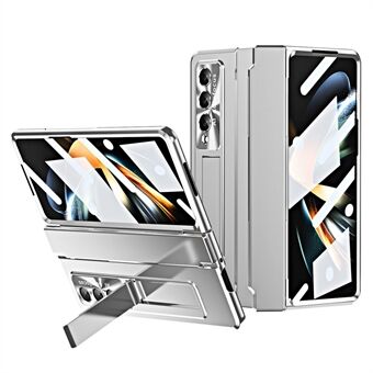 Samsung Galaxy Z Fold4 5G kokoontaitettavalle puhelinsuojalle Kickstand Design PC-kotelolle linssikalvolla ja näyttökalvolla