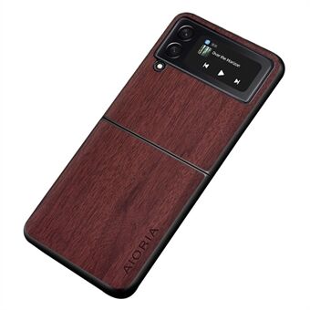 AIORIA Samsung Galaxy Z Flip4 5G Retro Wood Texture PU-nahka + PC + TPU-puhelimen suojakotelo Scratch suojus
