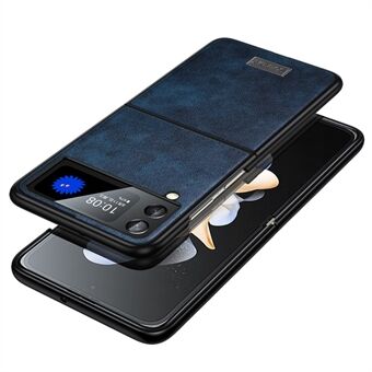 SULADA Samsung Galaxy Z Flip4 5G PU Nahkapäällysteiselle TPU + PC Putoamista estävälle puhelinkuorelle Scratch matkapuhelimen suojus