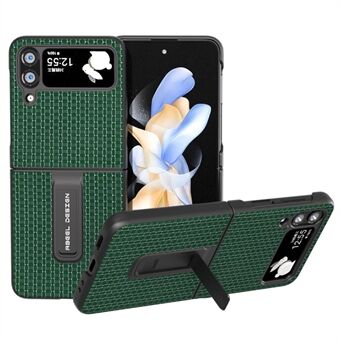 ABEEL Samsung Galaxy Z Flip4 5G Kickstand suojakuori lehmännahkainen nahkapäällysteinen PC-puhelimen suojus