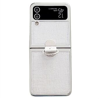 Samsung Galaxy Z Flip4 5G / Z Flip3 5G Ring puhelinkotelolle Galvanoitu nahkapäällysteinen PC-suojus