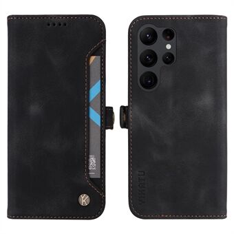 YIKATU YK-002 Samsung Galaxy S23 Ultra Skin-touch PU-nahkainen lompakkokotelo Flip Stand puhelimen suojakuori ulkoisella korttipaikalla