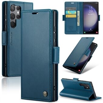 CASEME 023 -sarja Samsung Galaxy S23 Ultra Case -kotelolle RFID-esto Litchi Texture -PU-nahkainen lompakon puhelimen kansi