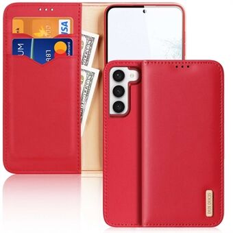 DUX DUCIS Hivo -sarjan suojakuori Samsung Galaxy S23 -puhelimen aito nahkakotelolle RFID-suojaus folio, lompakko/ Stand