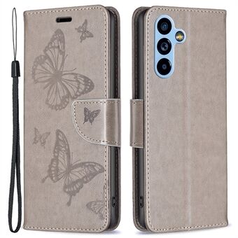 BF Imprinting Pattern Series-4 Samsung Galaxy A54 5G PU-nahkapainetut perhoset Stand Pudotusta estävä puhelimen lompakon suojus
