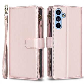 BF Style-19 Samsung Galaxy A54 5G -nahkaiselle puhelinkotelolle vetoketjullinen taskukotelo ja Stand