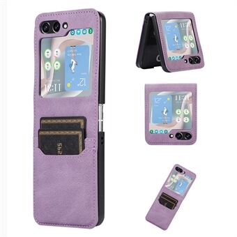 Samsung Galaxy Z Flip5 5G korttipaikkapuhelinkotelolle Iskunkestävä PU-nahkainen PC-puhelimen suojus