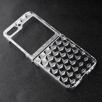 Samsung Galaxy Z Flip5 5G Diamond Texture Clear Case Kova PC Iskunkestävä puhelimen kansi