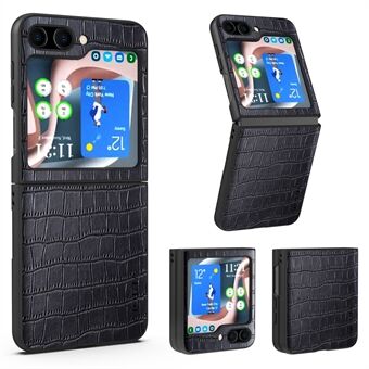 AIORIA Crocodile Textured Iskunkestävä kotelo Samsung Galaxy Z Flip5 5G Anti-Drop PU + PC-puhelimen suojakuori