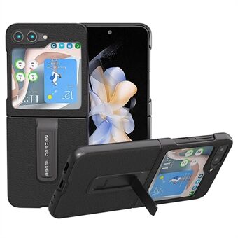 ABEEL Samsung Galaxy Z Flip5 5G -telineen puhelinkotelolle aitoa lehmännahkaa + PC:n kuvioitu kansi