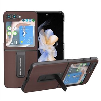 ABEEL Samsung Galaxy Z Flip5 5G Kickstand Nappa Texture Case aito lehmännahka + PC-puhelimen kansi