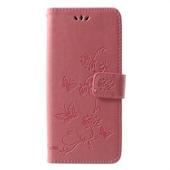 Imprint Butterfly Flower Lompakkoteline Stand matkapuhelinkotelo Huawei P30 Pro