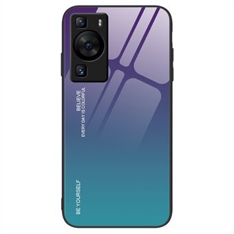 Huawei P60 Gradient Color Takakuori Karkaistu lasi + PC + TPU Hybrid Protective Phone -kotelo