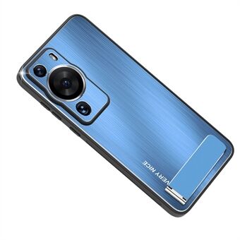 Huawei P60 Kickstand Harjattu puhelinkotelo Iskunkestävä alumiiniseoksesta valmistettu TPU-kehyksen kansi