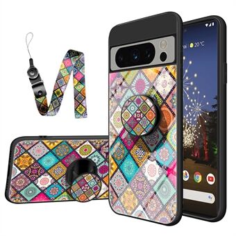 Google Pixel 8 Pro Flower Pattern Kickstand Case PC+TPU+Tempered Glass Phone Cover with Lanyard:

Google Pixel 8 Pron Kukkakuvioinen Telinekotelo PC+TPU+Kiiltävällä lasilla varustettuna ja kaulanauhalla.