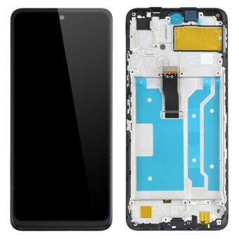 OEM Grade S LCD-näyttö ja digitoija kokoonpano + kehyksen vaihtoosa (ilman logoa) Huawei P Smart 2021 / Y7a - musta